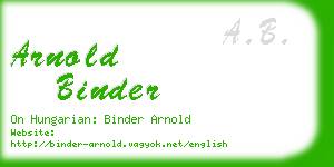 arnold binder business card
